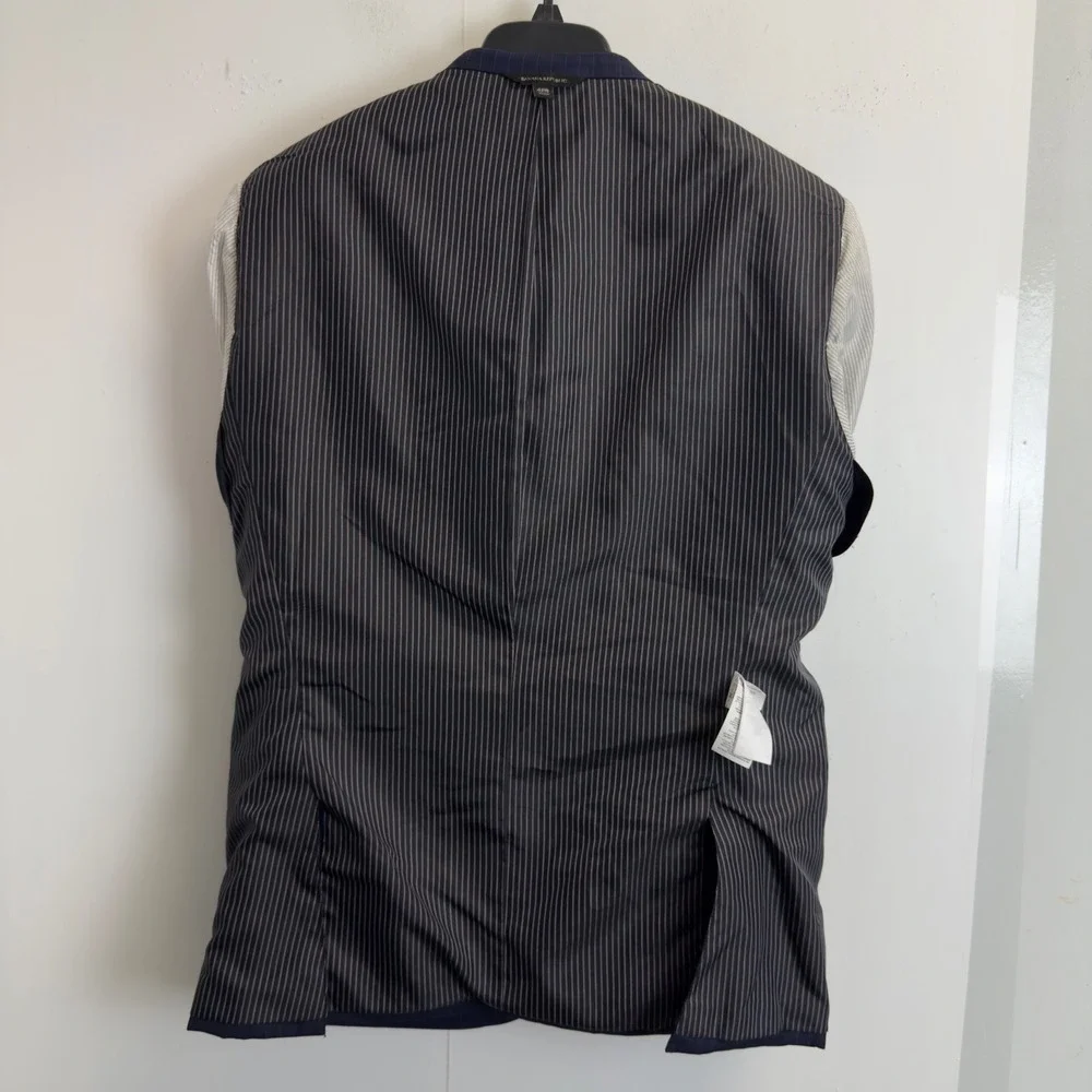 Banana Republic Mens‎ 42S Navy Blue Pinstripe Marzotto Super 130s Wool Blazer